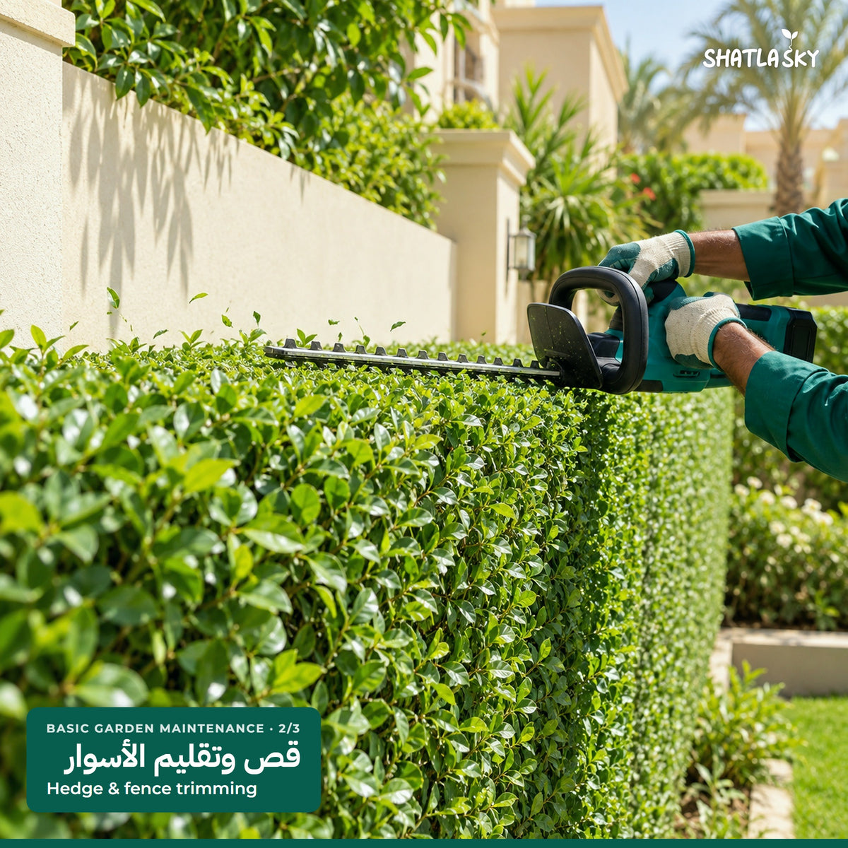 Shatla Sky Basic Garden Maintenance package: Hedge & fence trimming