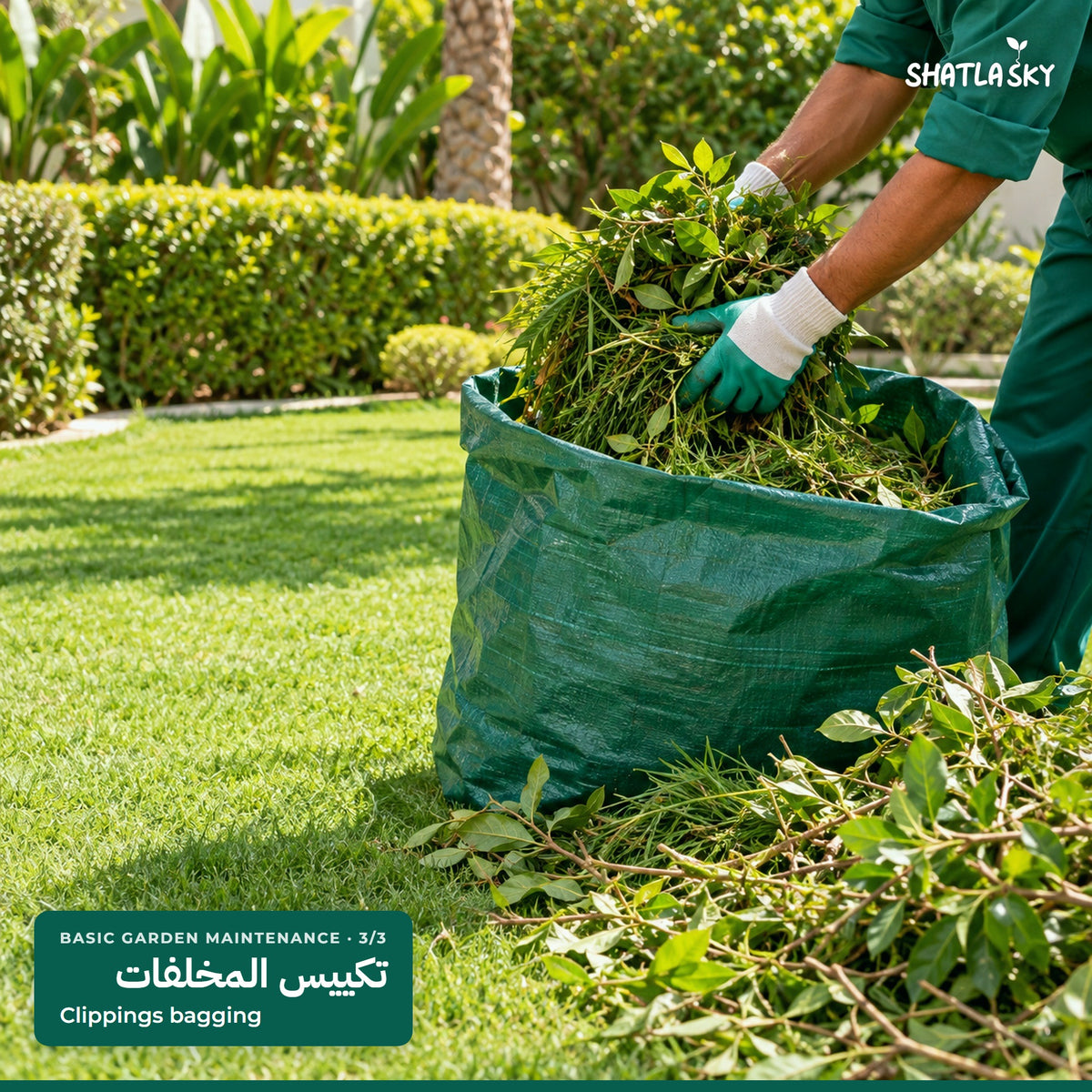 Shatla Sky Basic Garden Maintenance package: Clippings bagging